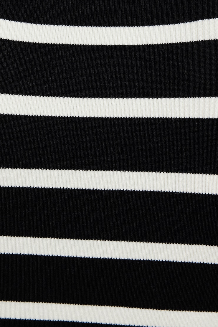 Pia Ribbed Tank Top Jet Black/Snow White Stripes large