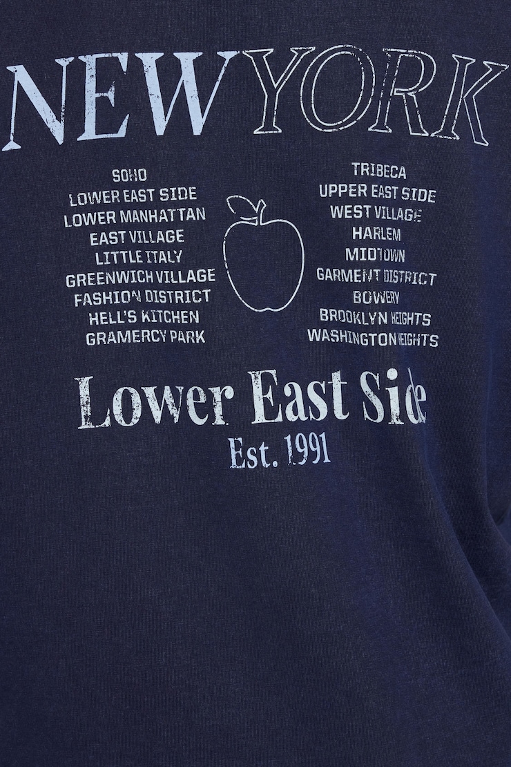 Ex Boyfriend Tee, Washed Mariana Blue with "New York" Art, large
