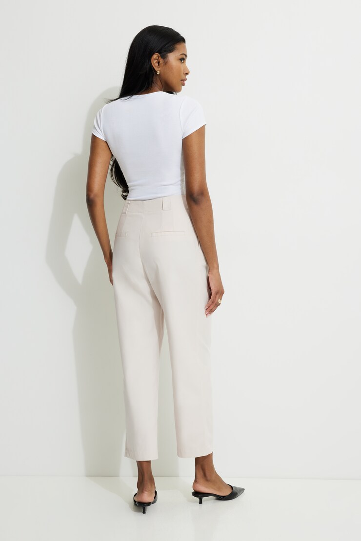 Straight High Waist Ankle Pants Polished Pearl large