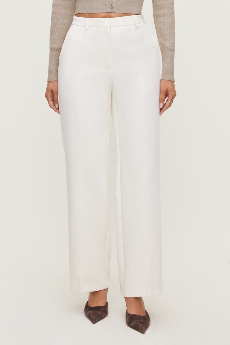 Pintuck Straight Leg Pants Sea Salt Off White large