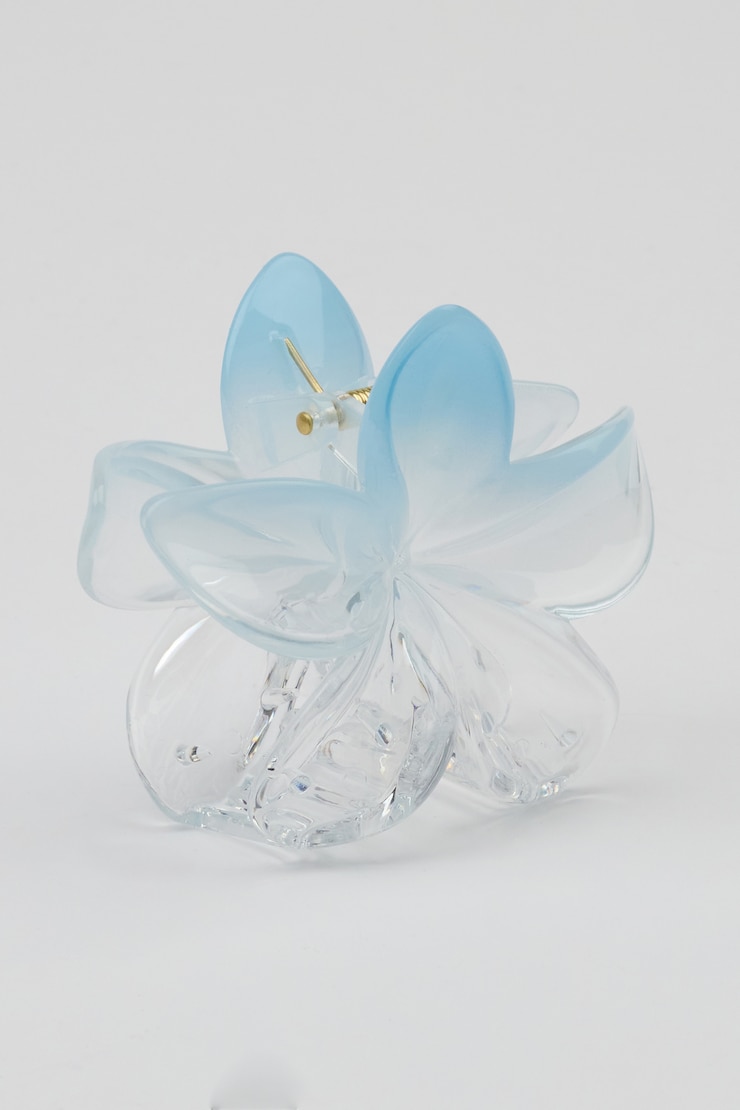 Flower Hair Claw, Blue Flirt/Clear, large