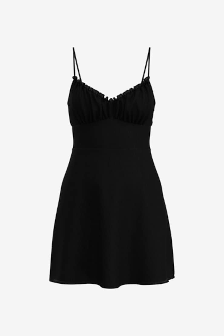 Verity V-Neck Mini Dress Jet Black  large