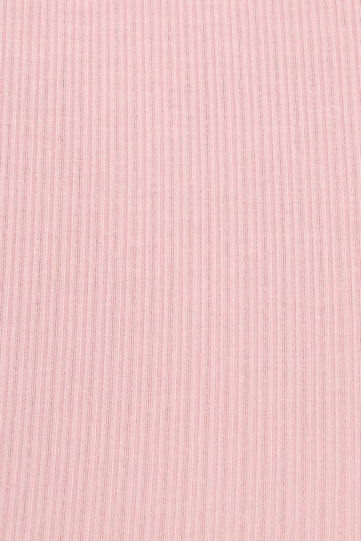 Plunge V-Neck Rib Tank Top, Chalk Pink , large