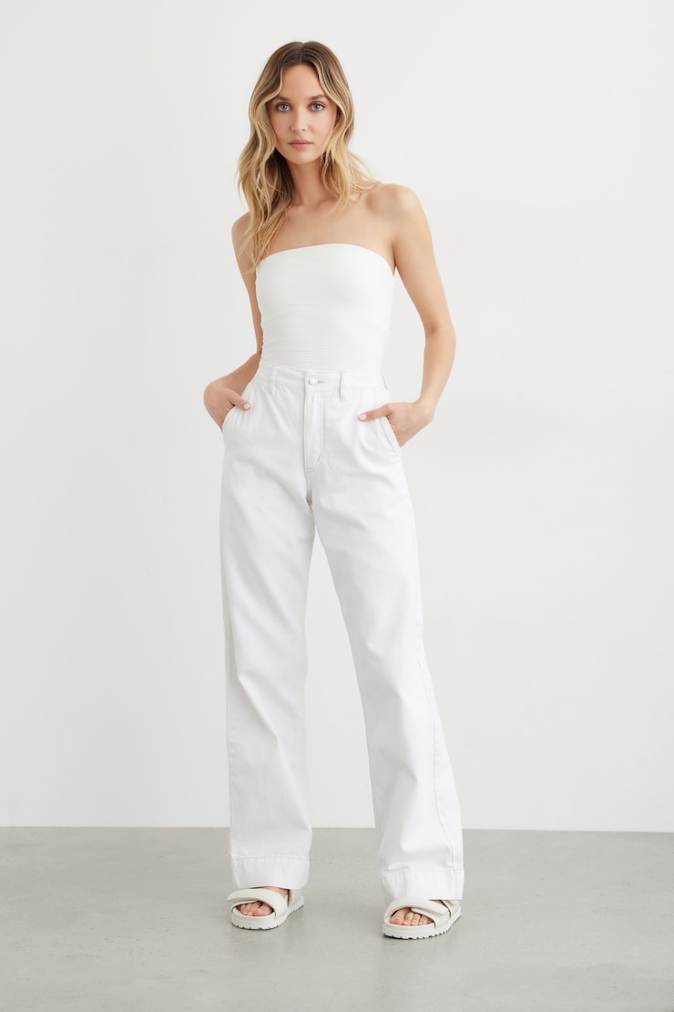 Seamless Smocked Tube Top Bright White large