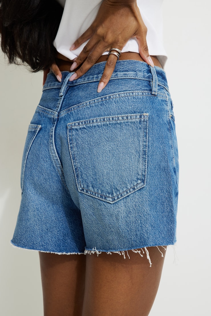Short en denim décontracté à taille mi-haute Miles