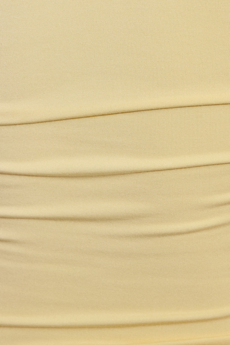 Haut drapé à une épaule Smooth, Fleur d’anis jaune, large