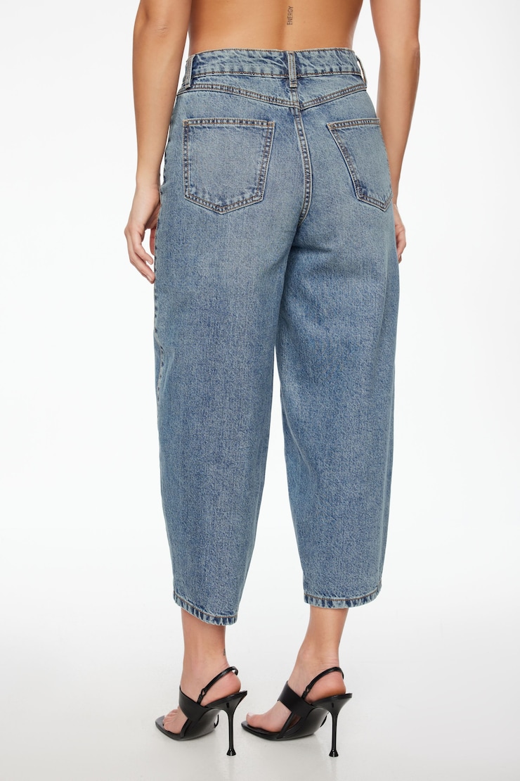 Blair High Rise Barrel Leg Jeans Indigo / Medium Dark large
