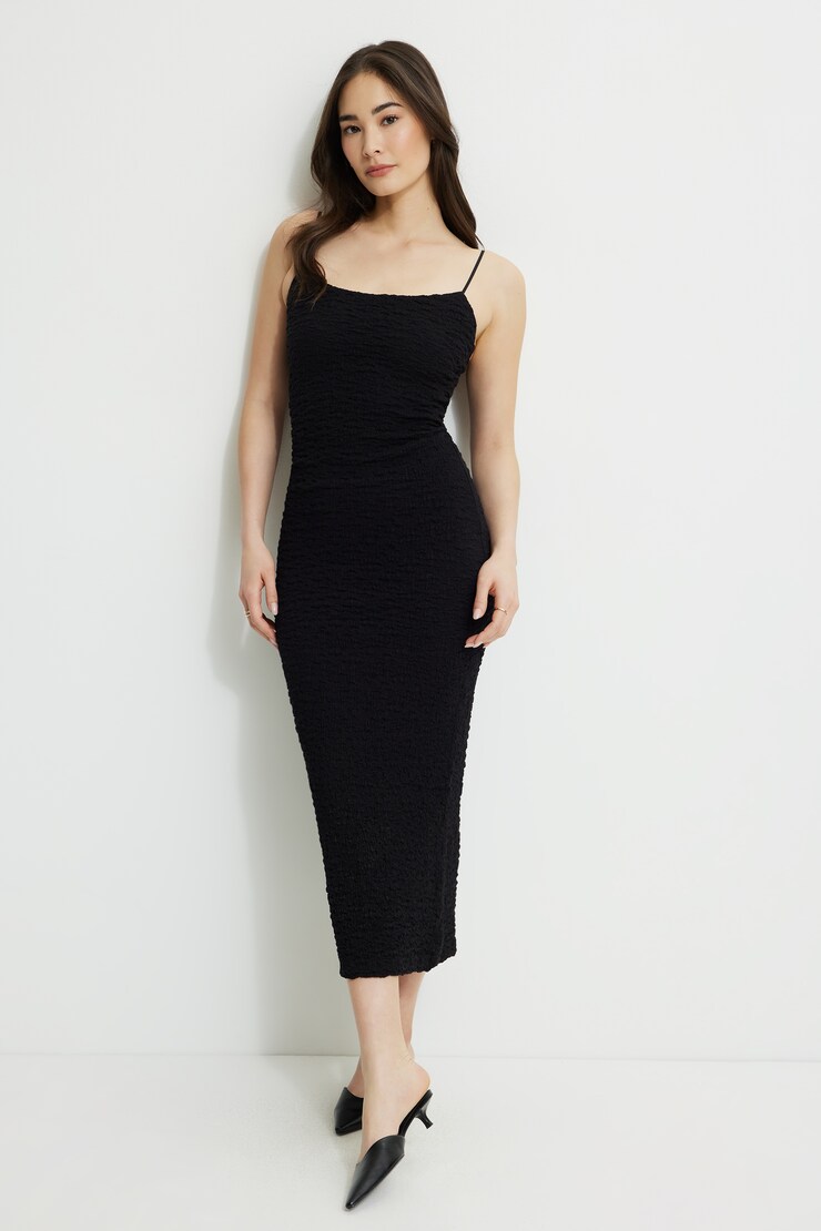 Simona Textured Maxi Dress Jet Black large