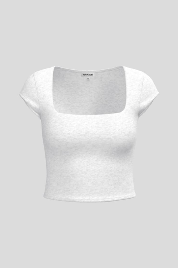 Portia Square Neckline Tee, Spring Gray Mix, large