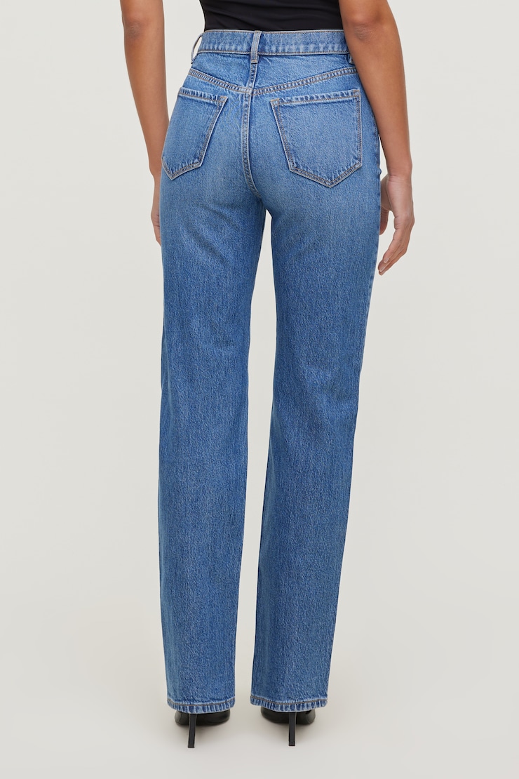 Olivia Zip Fly High Rise Straight Leg Jeans