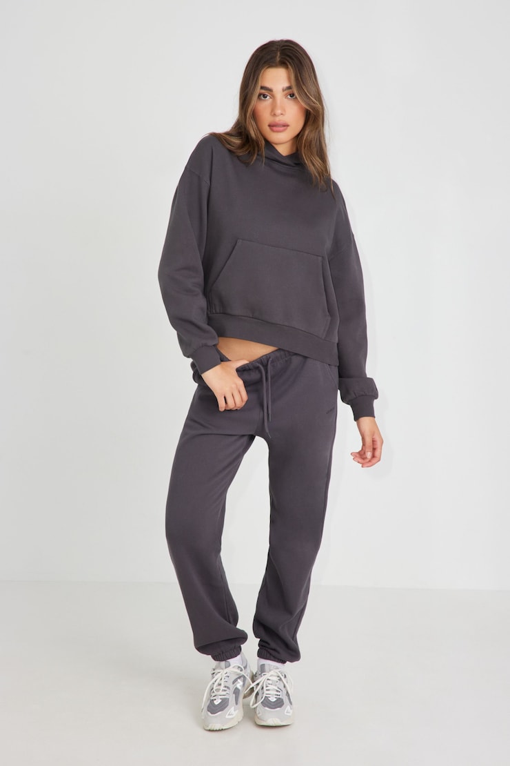 Elevated Boxy Hoodie, Forged Iron Grey, large