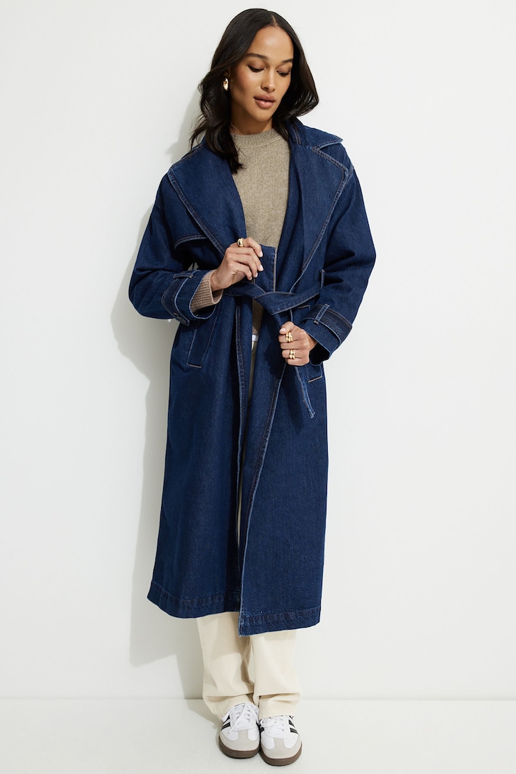 Denim Trench Coat Indigo/Dark large