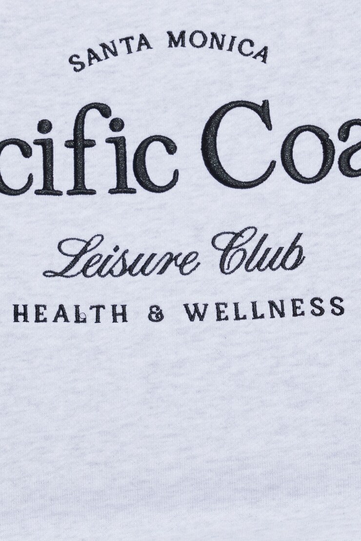 SoftTerry Off Shoulder Sweatshirt, Spring Grey Mix with "Pacific Coast" Art , large