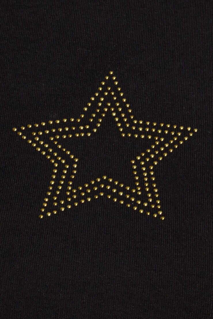 Stormi Tee, Jet Black with "Star" Art, large