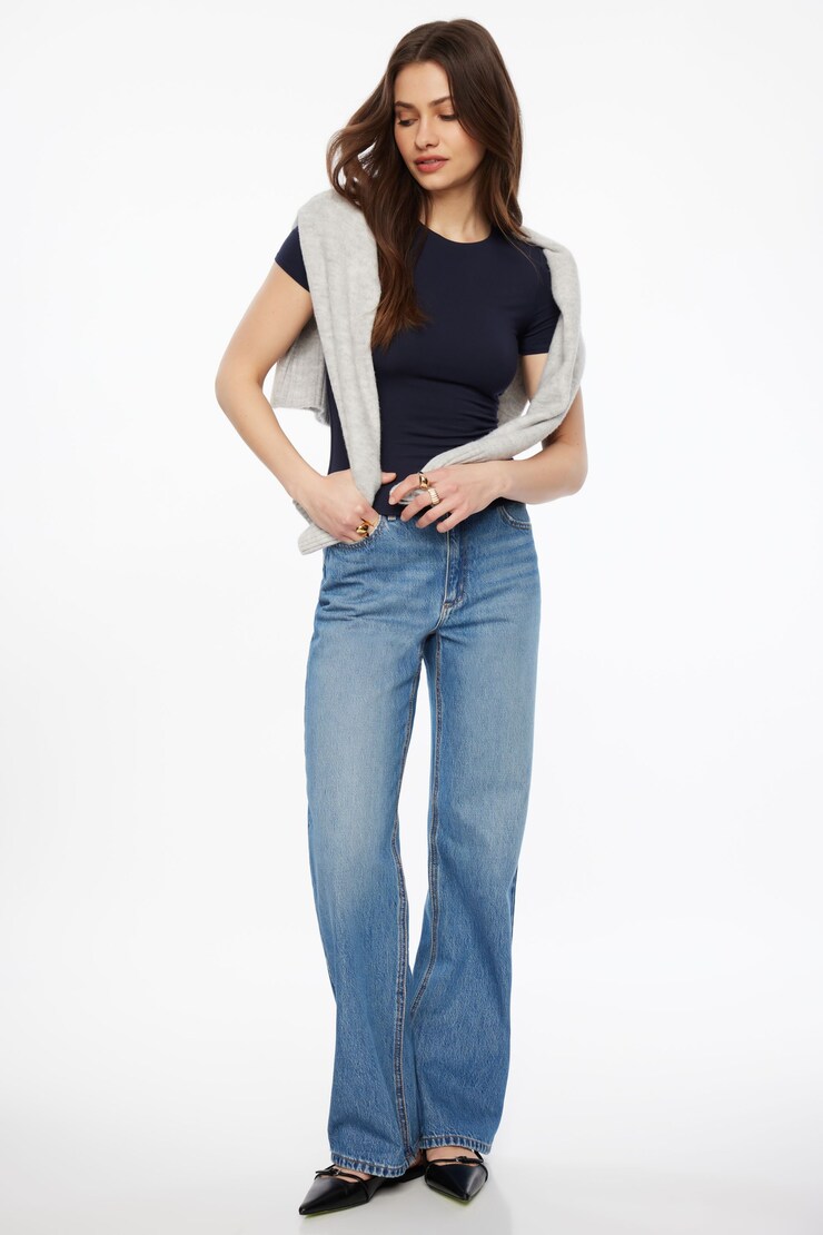 Drea Crewneck Jersey T Shirt Navy Blazer large