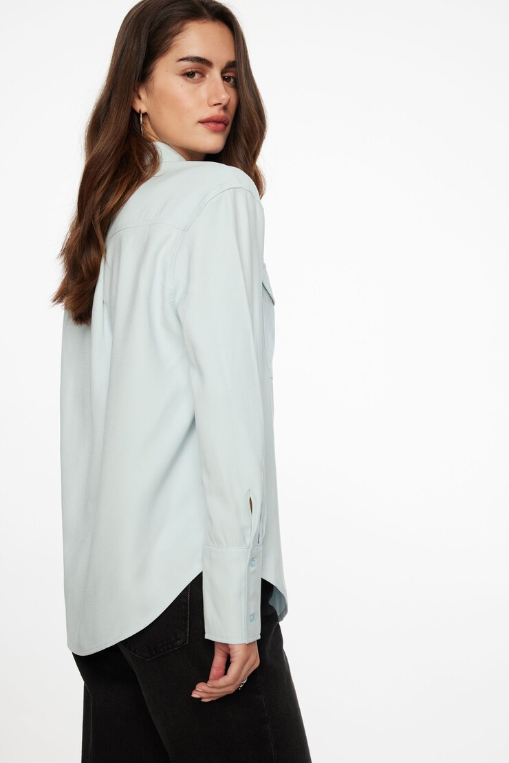 Frida Pocket Shirt Artic Blue large