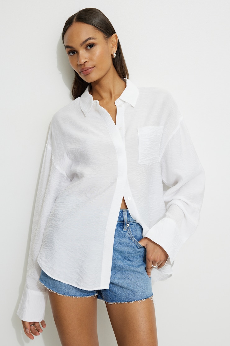 Chemise ample et fluide Monroe Blanc éclatant large