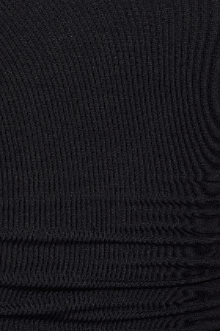 Smooth One Shoulder Draped Top, Jet Black, large