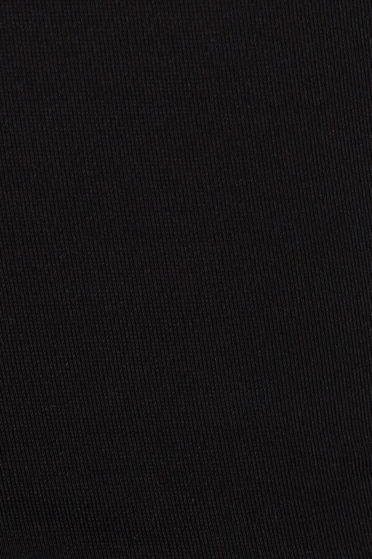Plunge Neck Long Sleeve Top, Jet Black, large