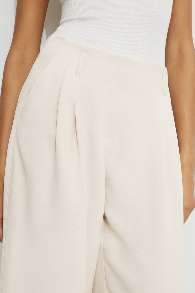 Jourdan Mid Rise Wide Leg Pants Polished Pearl large