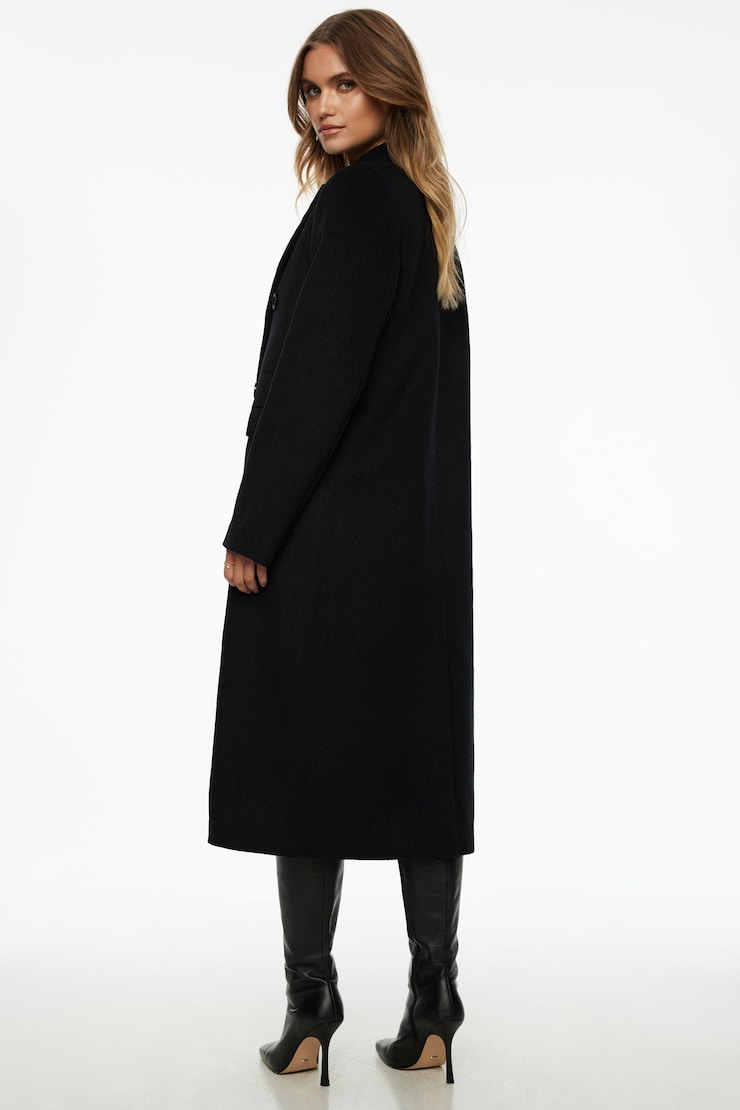 Double Breasted Wool Coat Charcoal  large