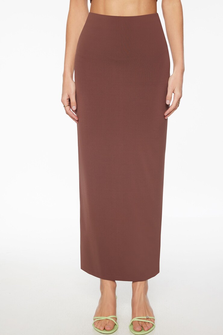 Arya Sculpt Maxi Skirt French Roast Brown large