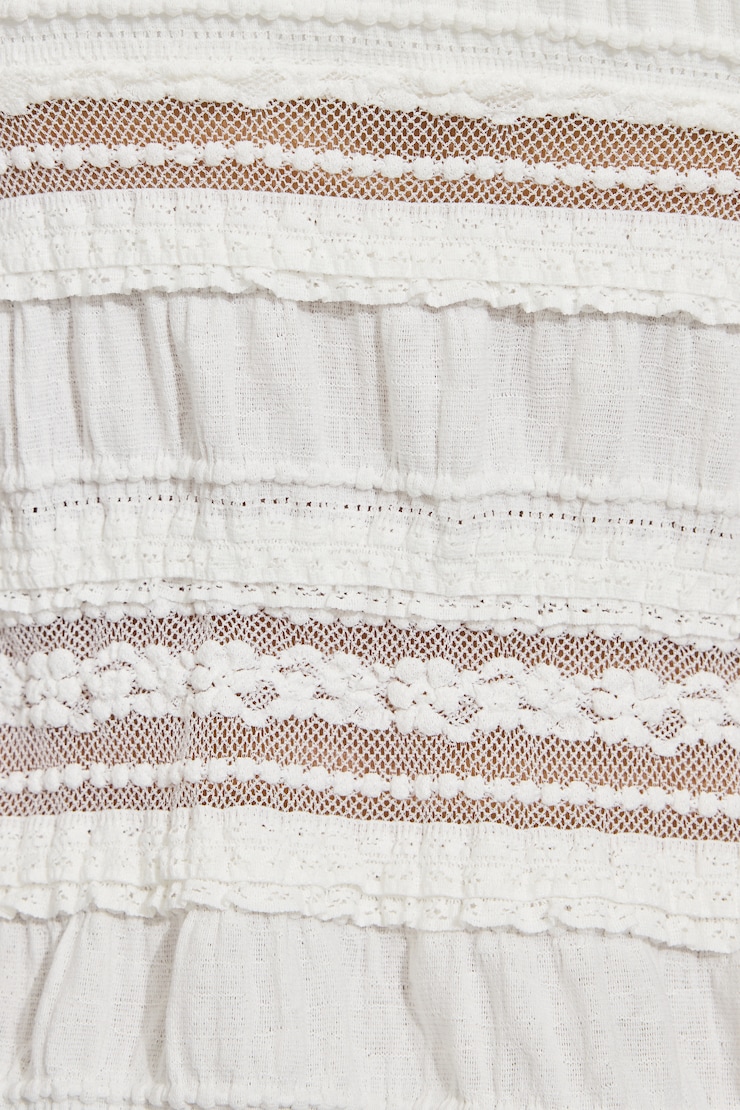 Resort Lace Flyaway Top, Snow White, large