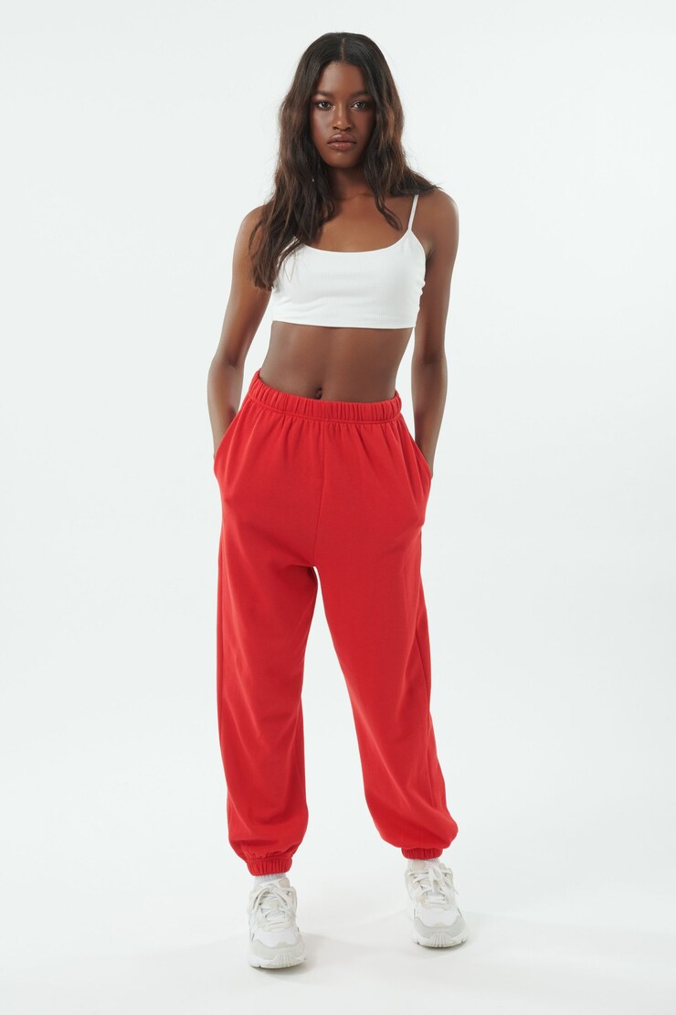 Boyfriend Joggers, True Red, large