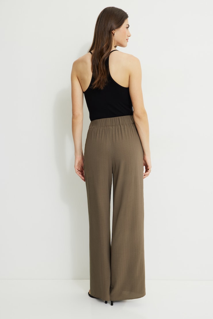 Wide Leg Pull On Pants Wild Mushroom Brown large