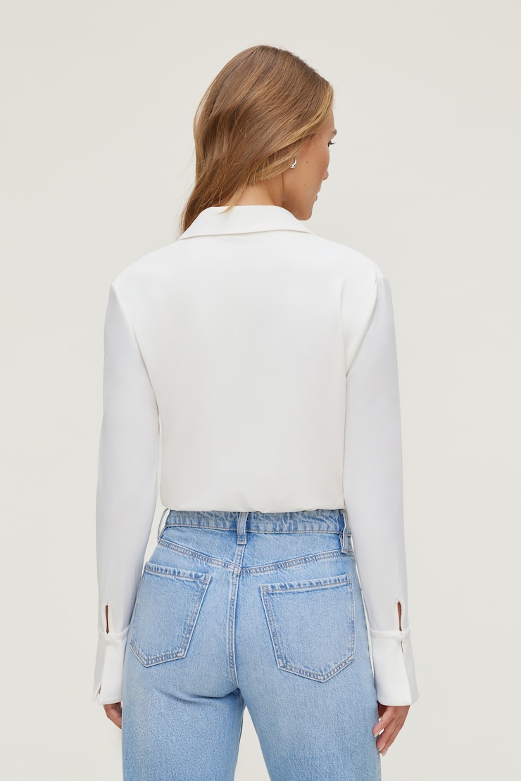 Sculpt Collared Bodysuit Sea Salt Off White large