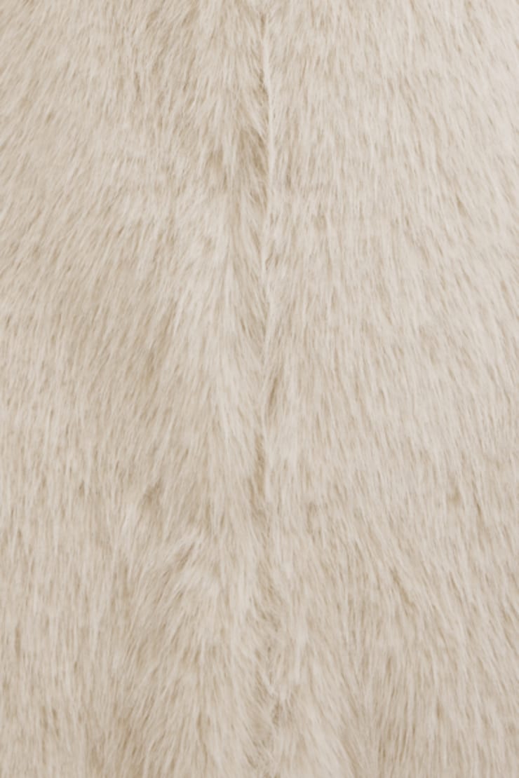 Faux Fur Maxi Coat Almond Cookie Beige large