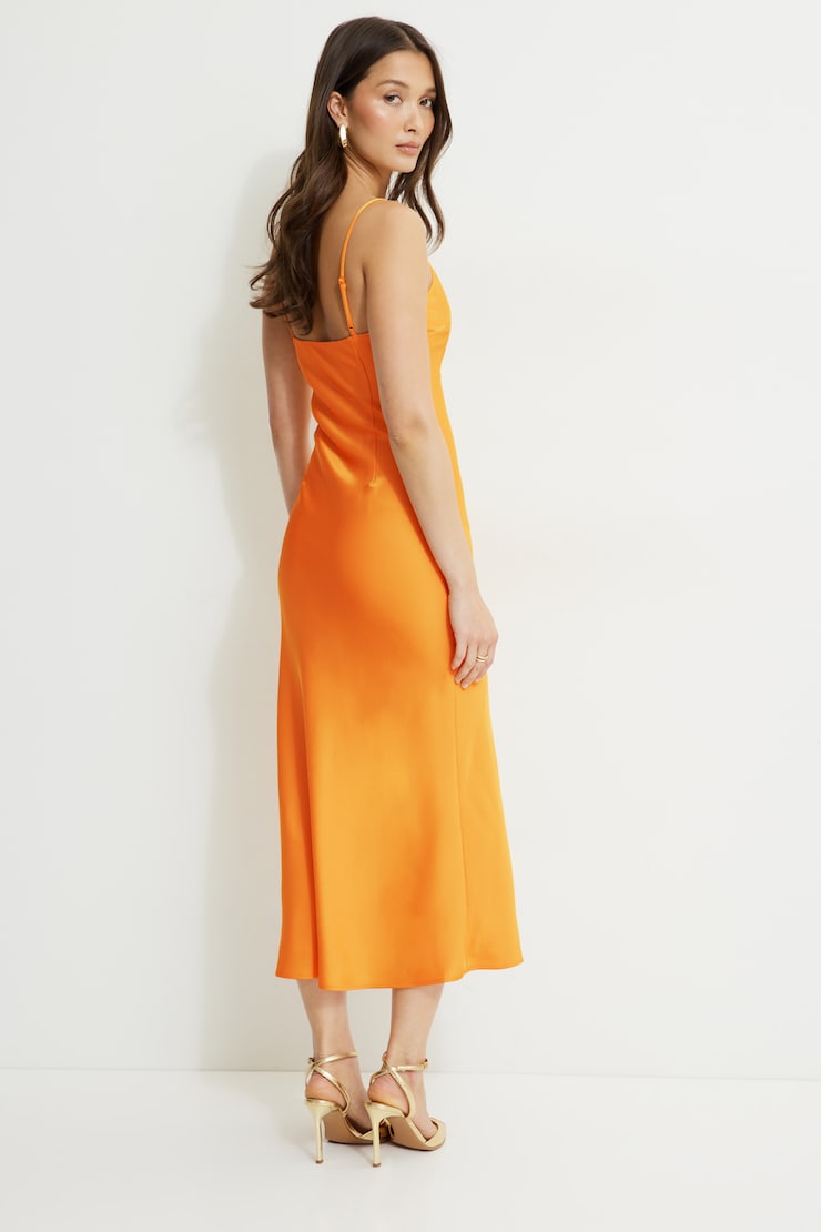 Aimee V Neck Maxi Dress Apricot Orange large