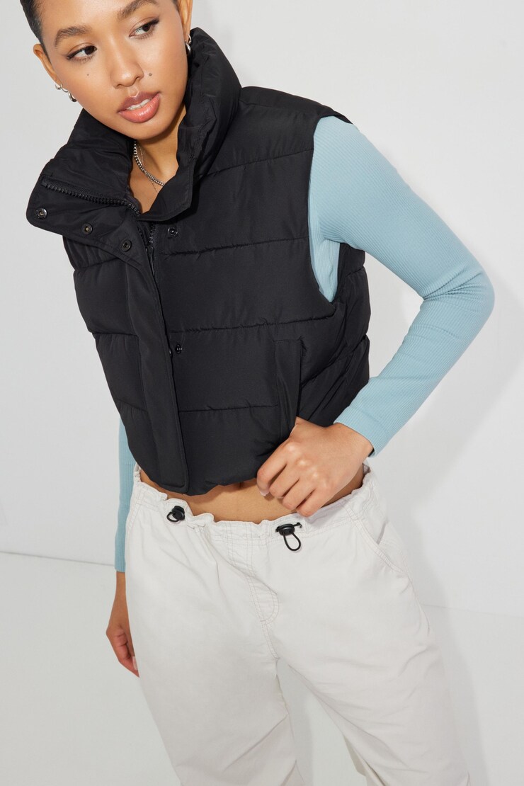 Tech Puffer Vest, Jet Black , large