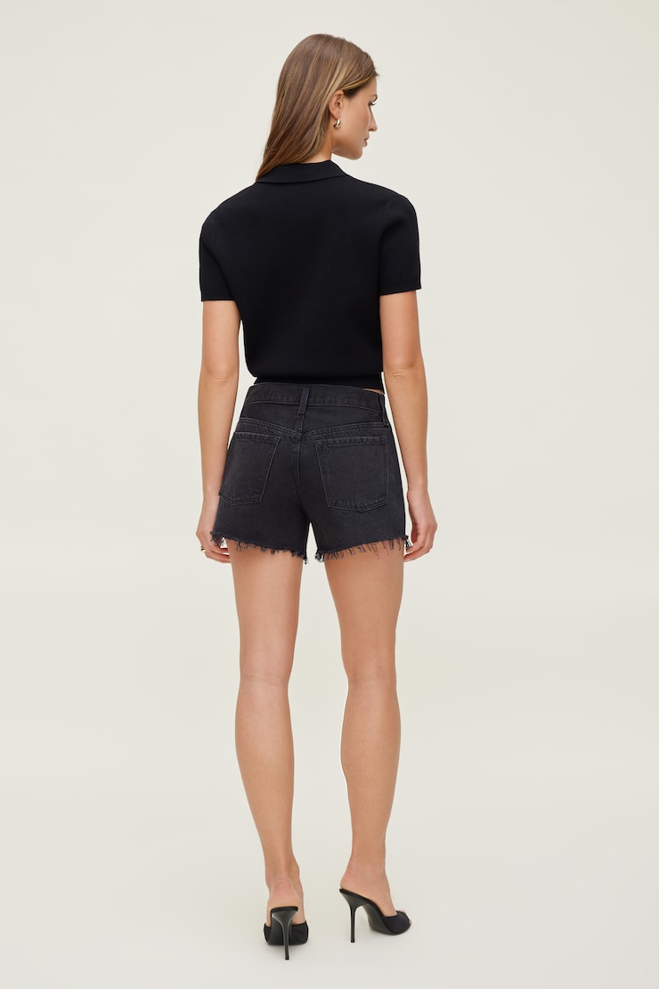 James Relaxed Mid Rise Jean Shorts Black Mochi large