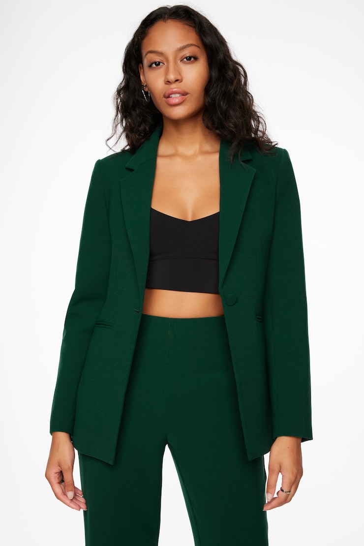 One Button Fitted Blazer
