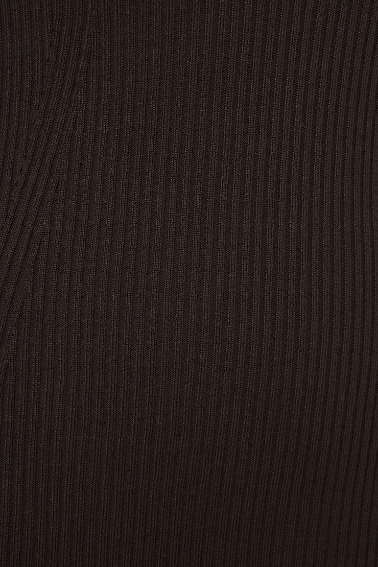 Ribbed Mini Sweater Polo Dress Java large