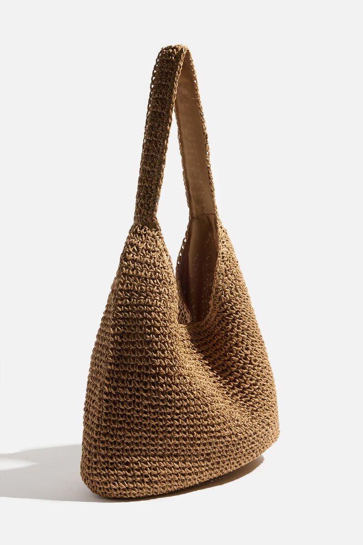 Straw Tote Bag Natural Beige large