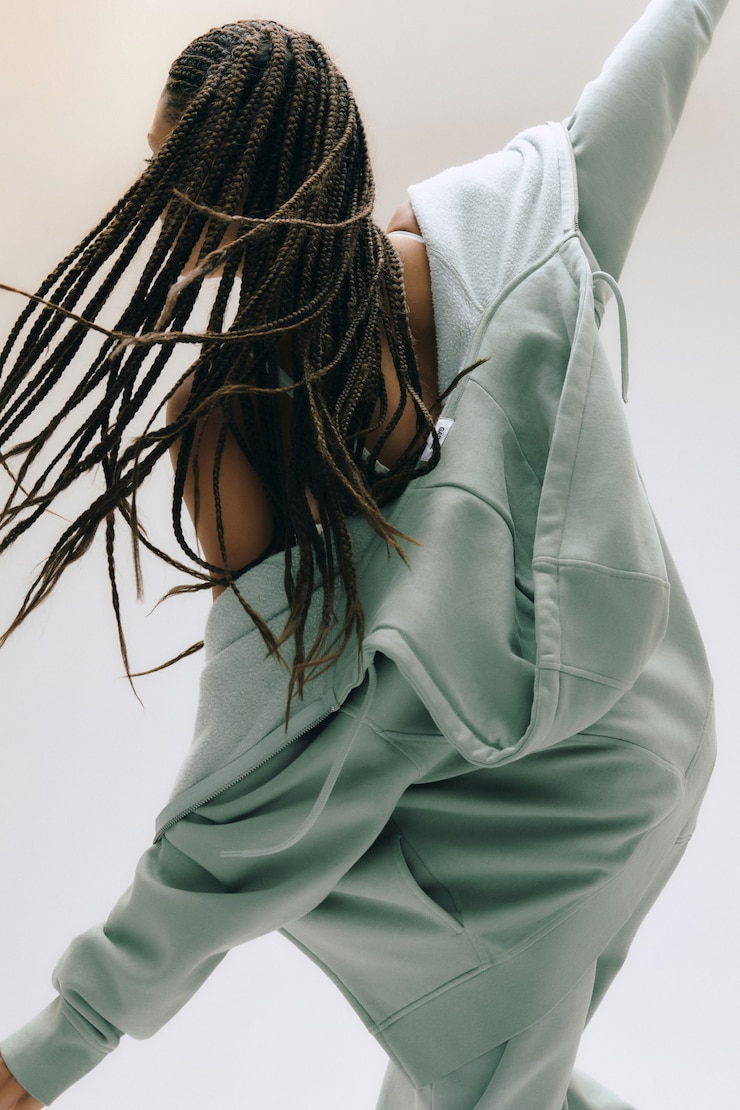 Elevated Bubble Zip Up Hoodie, Macaroon Mint Green, large