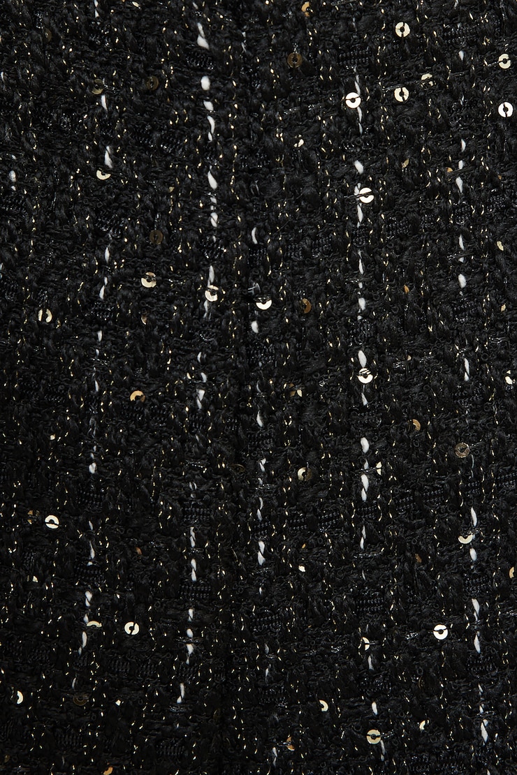 Short ultra-écourté métallique en tweed Tweed noir large