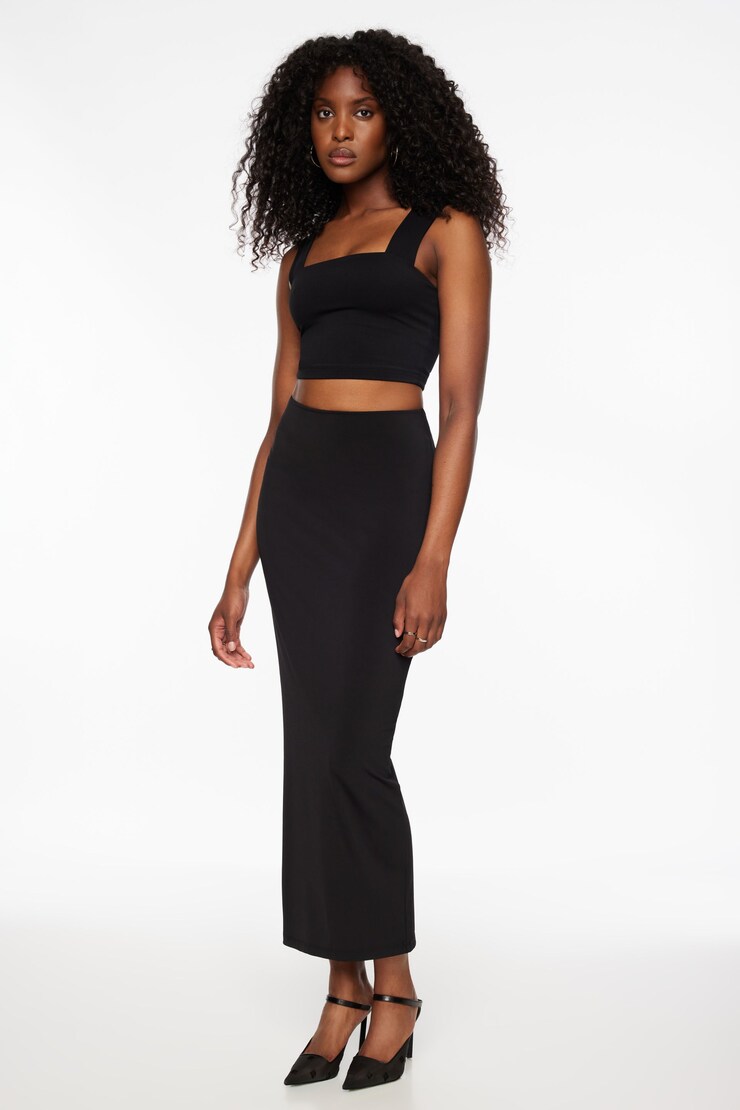 Arya Sculpt Maxi Skirt Jet Black  large