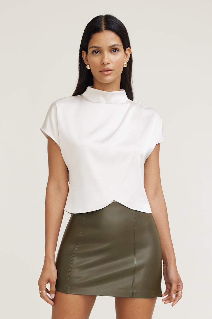 Ella Layered Satin Blouse Polished Pearl Beige large