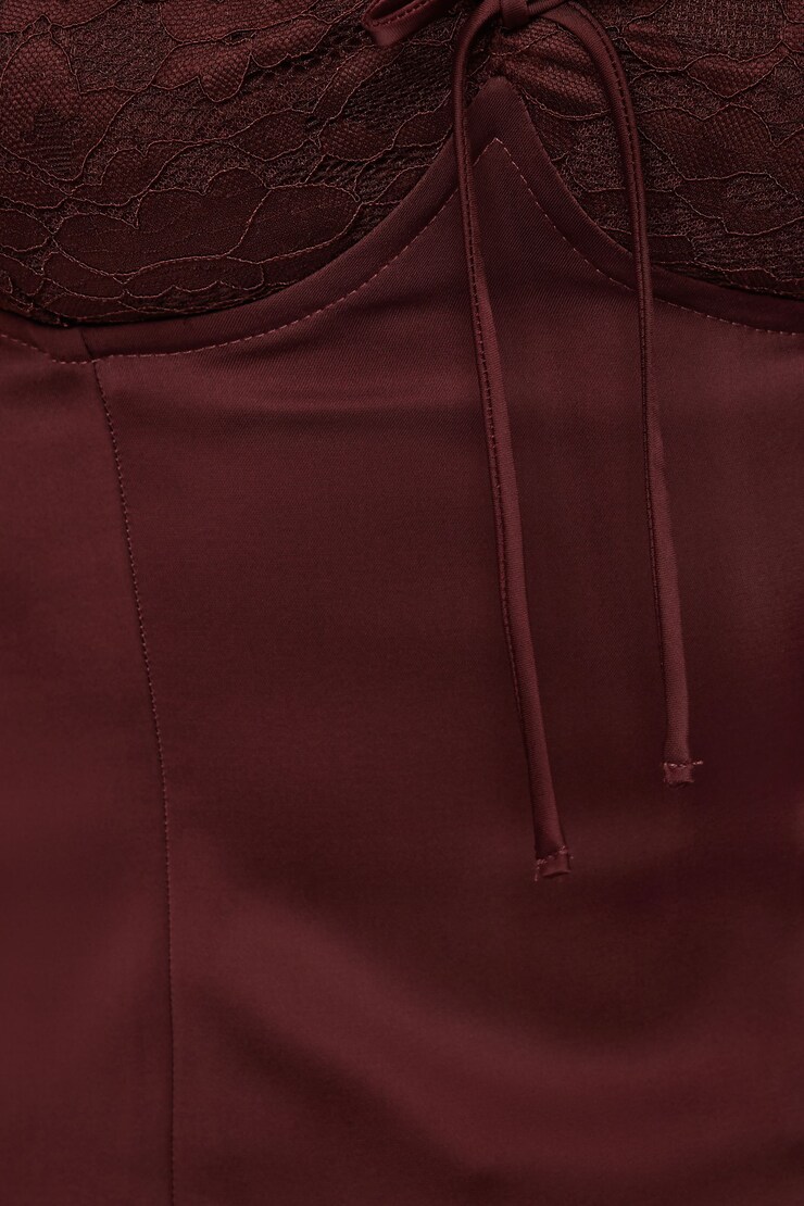 Marine Lace Satin Bustier Dark Ruby large