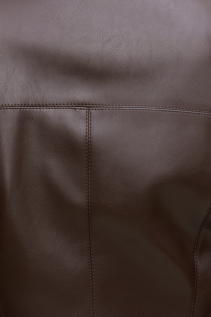 Charlotte Zip Faux Leather Blazer