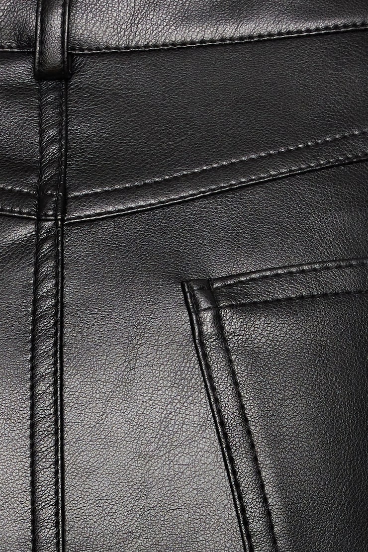 Gigi Faux Leather Midi Skirt Jet Black large