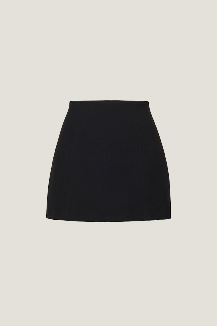 Kylie Front Seam Mini Skirt Jet Black large