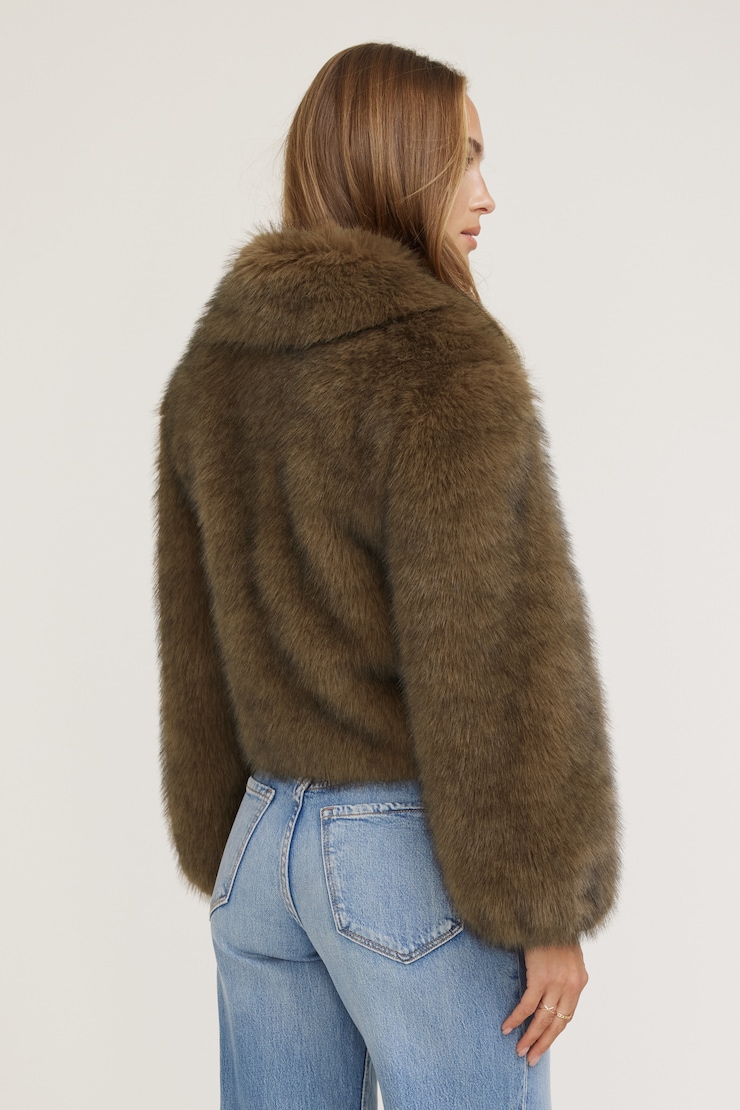 Zipped Faux Fur Jacket