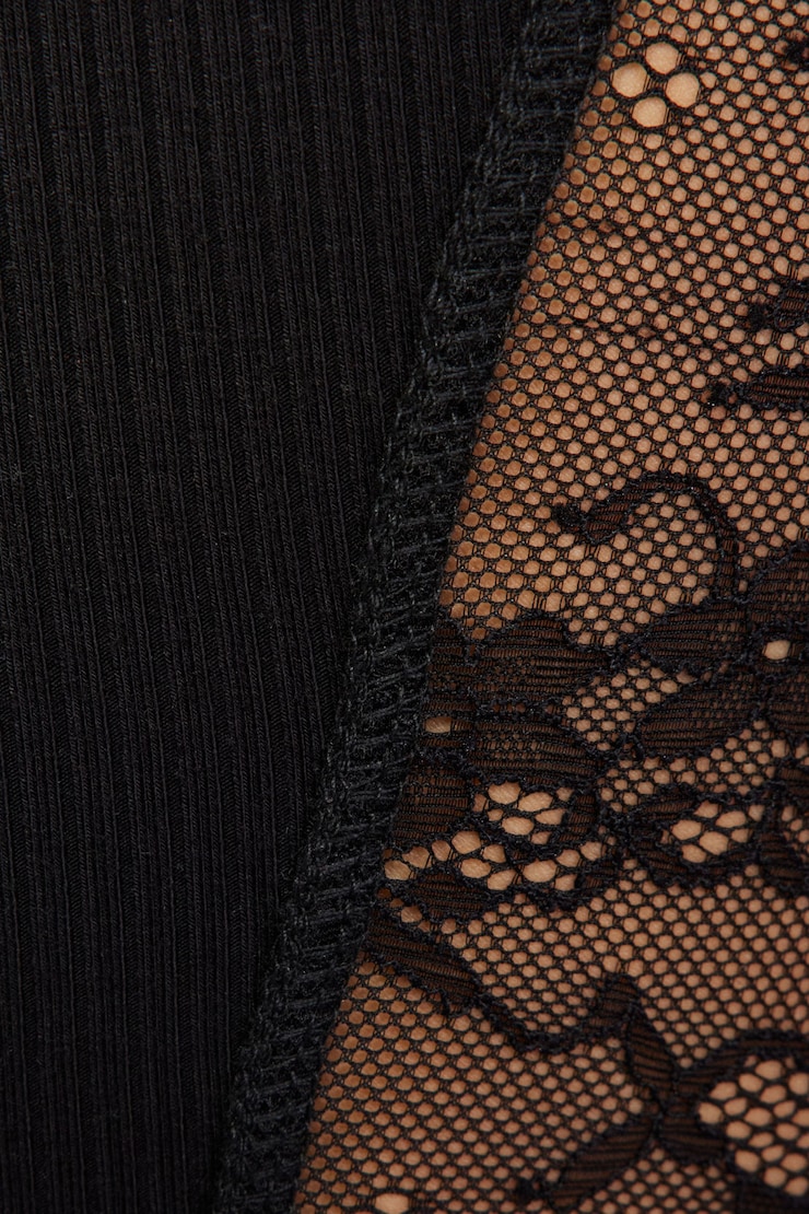 Lace Up Tank, Jet Black, large