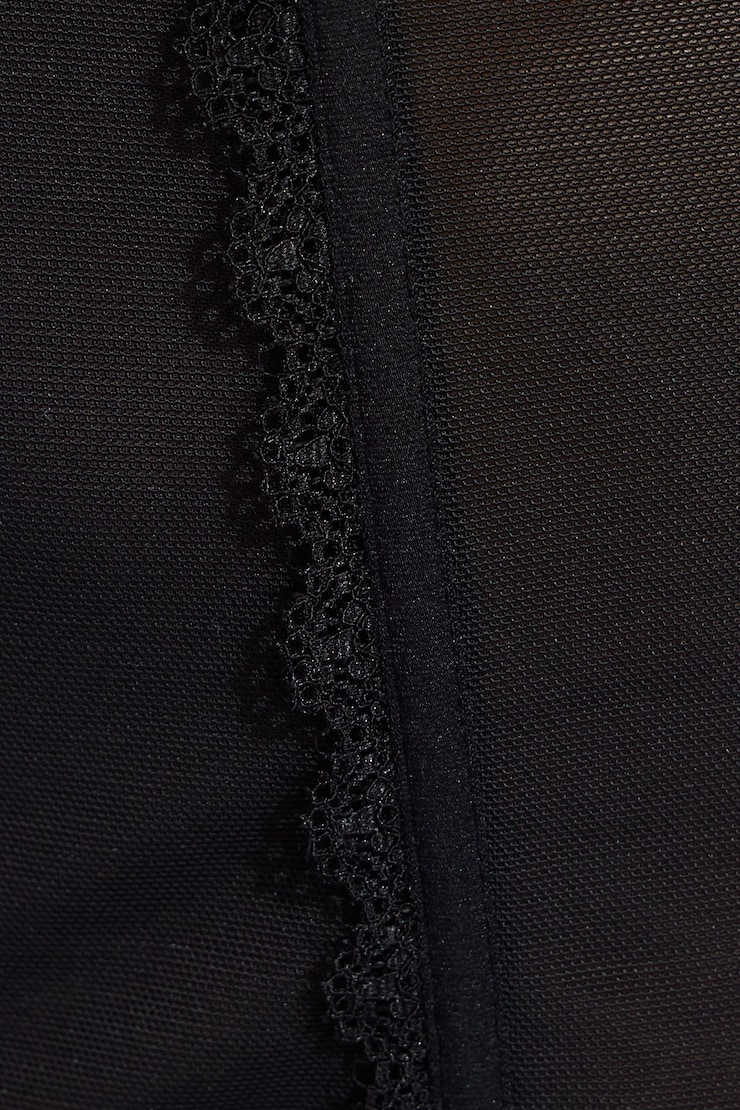 Milan Mesh Tie Back Bustier, Jet Black, large