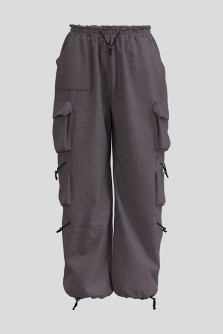 The Chloe Nylon Parachute Pant, Quiet Shade Grey, large