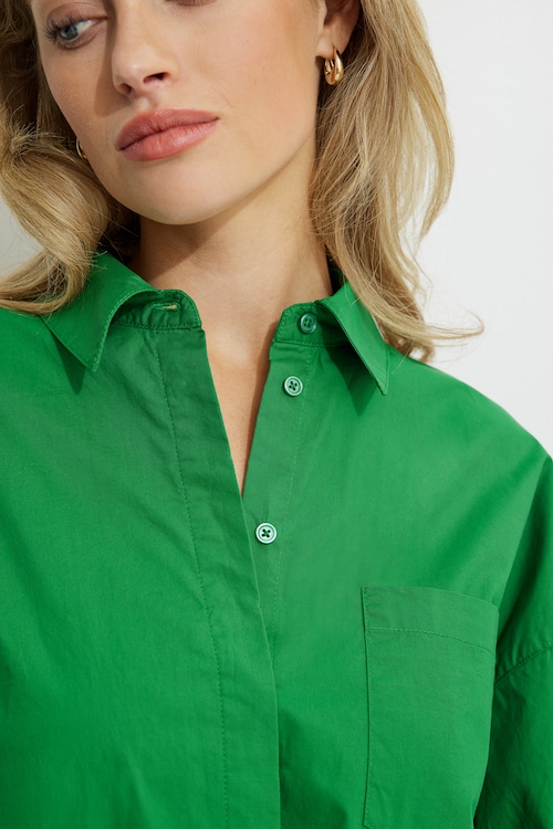 green dress shirt amazon Non-Iron Cotton Solid Dress Shirt With Contrast Trim